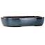 Maceta ovalada para bonsái azul oscuro de Yamafusa - 280 x 212 x 55 mm