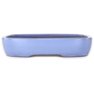  Yamafusa - Takehiko Koie 280 mm  light blue bonsai pot by Yamafusa, Tokoname, Japan
