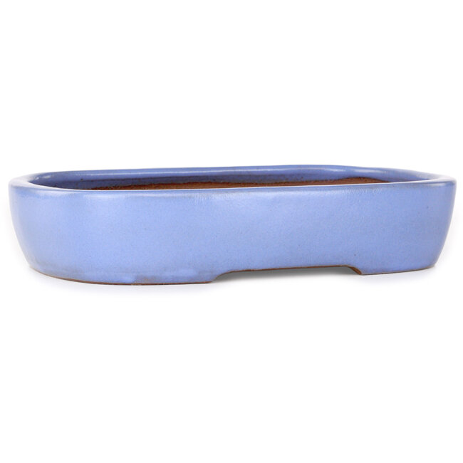 Maceta ovalada para bonsái azul claro de Yamafusa - 280 x 210 x 55 mm