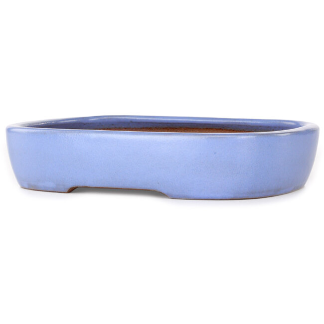 Maceta ovalada para bonsái azul claro de Yamafusa - 280 x 210 x 55 mm
