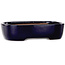 Oval dark blue bonsai pot by Yamafusa - 210 x 163 x 50 mm