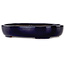 Oval dark blue bonsai pot by Yamafusa - 210 x 165 x 40 mm