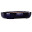 Vaso bonsai ovale blu scuro di Yamafusa - 210 x 165 x 40 mm