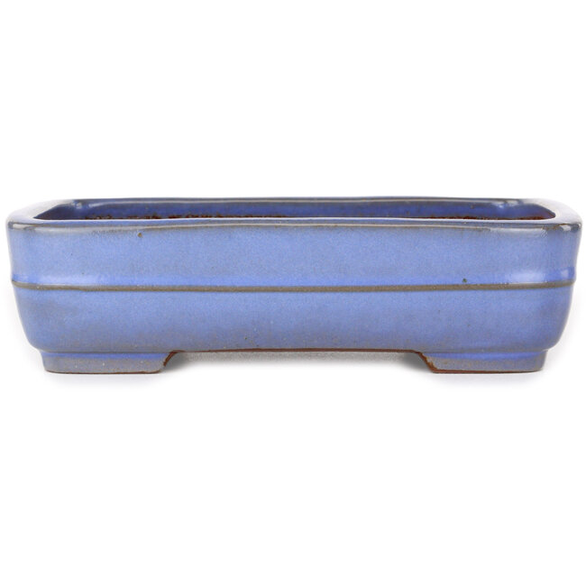 Rectangular light blue bonsai pot by Yamafusa - 210 x 163 x 55 mm