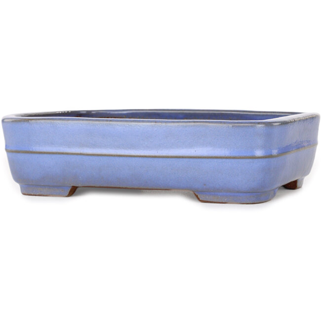 Maceta rectangular para bonsái azul claro de Yamafusa - 210 x 163 x 55 mm