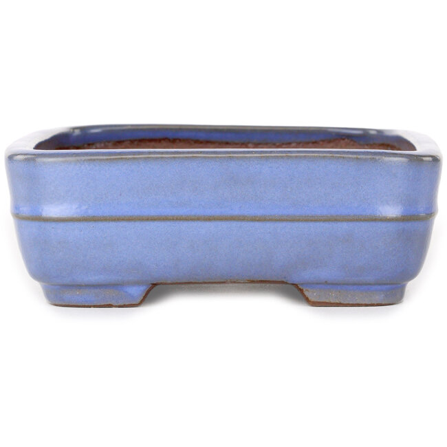 Rectangular light blue bonsai pot by Yamafusa - 210 x 163 x 55 mm