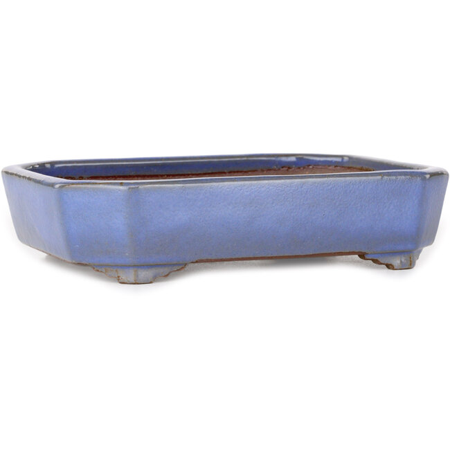 Rectangular light blue bonsai pot by Yamafusa - 210 x 155 x 50 mm