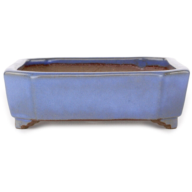 Rectangular light blue bonsai pot by Yamafusa - 210 x 155 x 50 mm