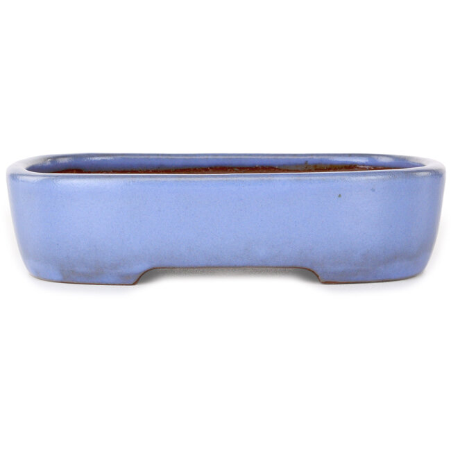 Rectangular light blue bonsai pot by Yamafusa - 210 x 163 x 50 mm
