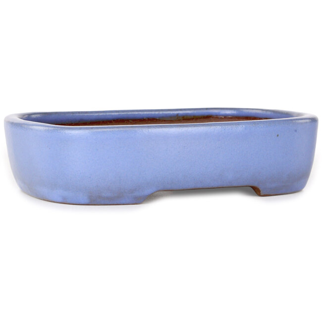 Pot à bonsaï rectangulaire bleu clair de Yamafusa - 210 x 163 x 50 mm