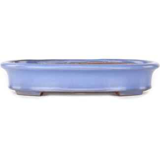  Yamafusa - Takehiko Koie 212 mm  light blue bonsai pot by Yamafusa, Tokoname, Japan