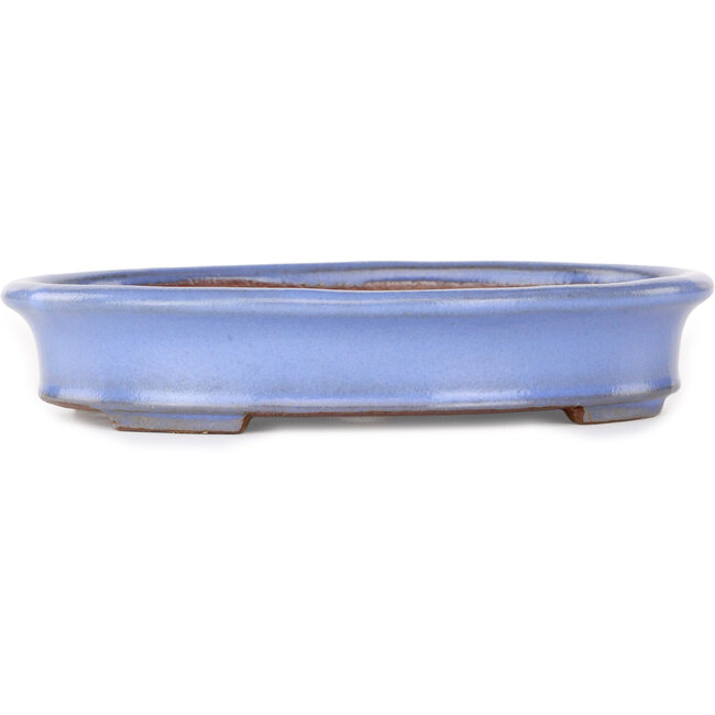 Maceta ovalada para bonsái azul claro de Yamafusa - 212 x 165 x 40 mm