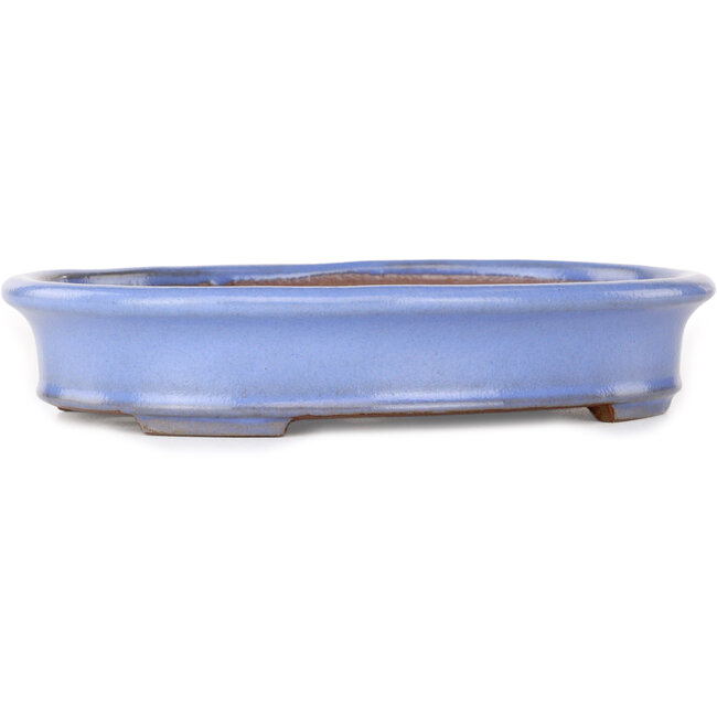 Pot à bonsaï ovale bleu clair de Yamafusa - 212 x 165 x 40 mm