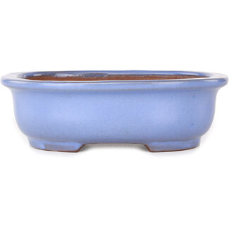  Yamafusa - Takehiko Koie 188 mm  light blue bonsai pot by Yamafusa, Tokoname, Japan
