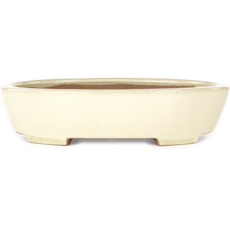  Yamafusa - Takehiko Koie 278 mm  beige bonsai pot by Yamafusa, Tokoname, Japan