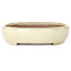 Maceta ovalada beige para bonsái de Yamafusa - 210 x 165 x 37 mm