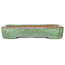 Rectangular green bonsai pot by Hosui, wife of Yamafusa - 157 x 127 x 28 mm