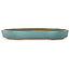 Oval teal bonsai pot by Reiho - 283 x 205 x 35 mm