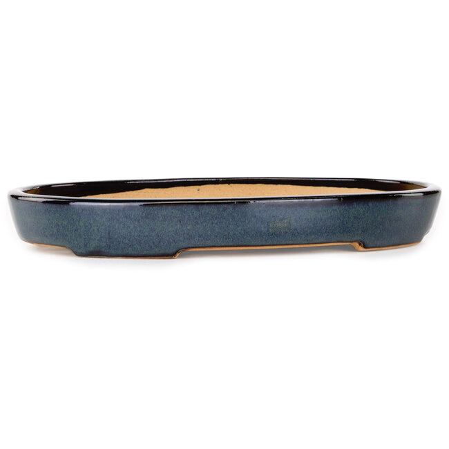 Pot à bonsaï ovale bleu foncé de Reiho - 283 x 205 x 35 mm