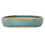 Oval teal bonsai pot by Reiho - 283 x 205 x 35 mm