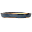 Oval dark blue bonsai pot by Reiho - 283 x 205 x 35 mm