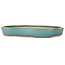 Oval teal bonsai pot by Reiho - 283 x 205 x 35 mm