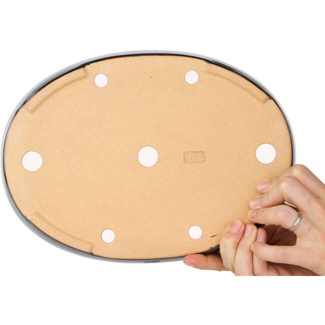 Ovale donkerblauwe bonsaipot van Reiho - 283 x 205 x 35 mm