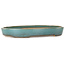 Oval teal bonsai pot by Reiho - 283 x 205 x 35 mm