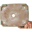 Rectangular green bonsai pot by Hosui, wife of Yamafusa - 157 x 127 x 28 mm