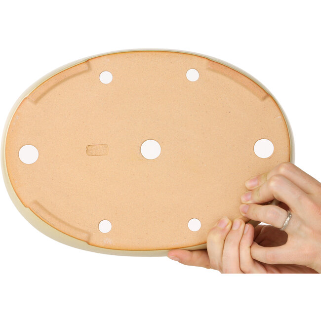 Pot à bonsaï ovale beige de Reiho - 283 x 205 x 35 mm