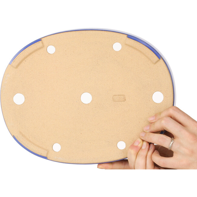 Maceta ovalada para bonsái azul claro de Reiho - 289 x 222 x 53 mm