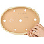 Oval beige bonsai pot by Reiho - 283 x 205 x 35 mm