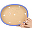 Ovale lichtblauwe bonsaipot van Reiho - 289 x 222 x 53 mm