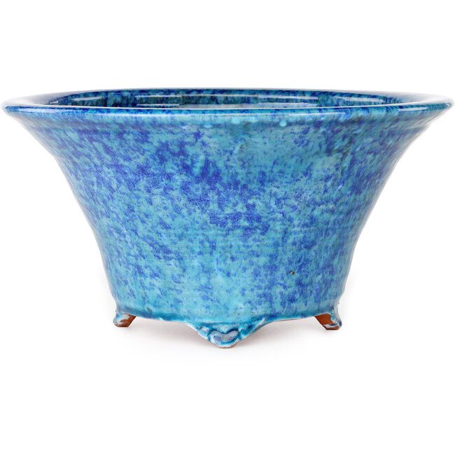 Ronde blauwe bonsaipot van Shuhou - 310 x 310 x 162 mm