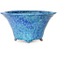 Round blue bonsai pot by Shuhou - 310 x 310 x 162 mm