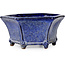 Pot à bonsaï hexagonal bleu foncé de Shuhou - 240 x 240 x 115 mm