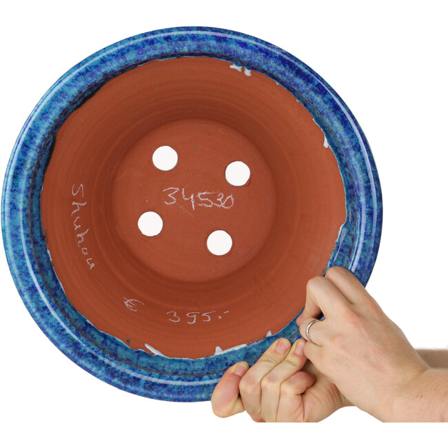 Vaso bonsai rotondo blu di Shuhou - 310 x 310 x 162 mm