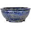 Round dark blue bonsai pot by Shuhou - 183 x 183 x 75 mm