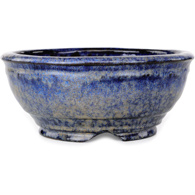 Vaso bonsai rotondo blu scuro di Shuhou - 183 x 183 x 75 mm