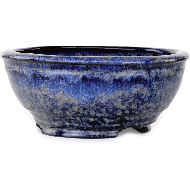 Vaso bonsai rotondo blu scuro di Shuhou - 183 x 183 x 75 mm
