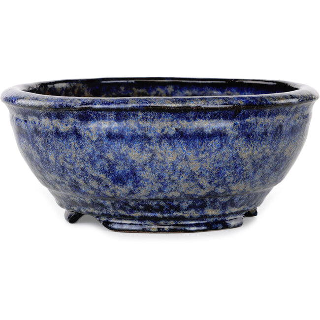 Ronde donkerblauwe bonsaipot van Shuhou - 183 x 183 x 75 mm