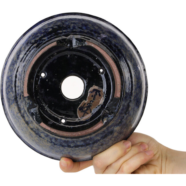 Vaso bonsai rotondo blu scuro di Shuhou - 183 x 183 x 75 mm