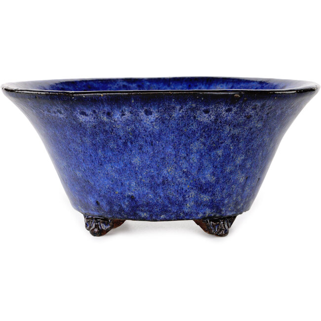 Pot à bonsaï rond bleu foncé de Shuhou - 190 x 190 x 90 mm