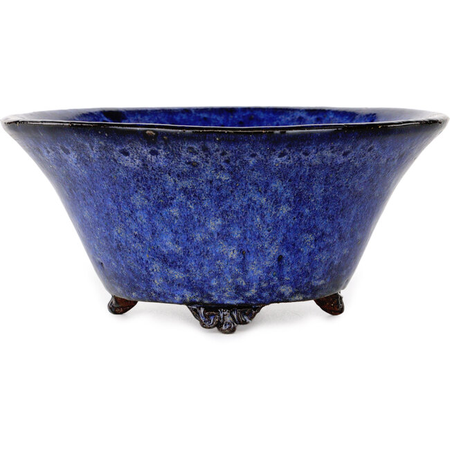 Pot à bonsaï rond bleu foncé de Shuhou - 190 x 190 x 90 mm