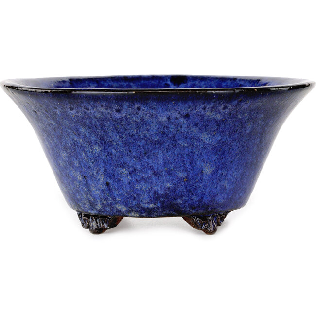 Maceta redonda para bonsái azul oscuro de Shuhou - 190 x 190 x 90 mm