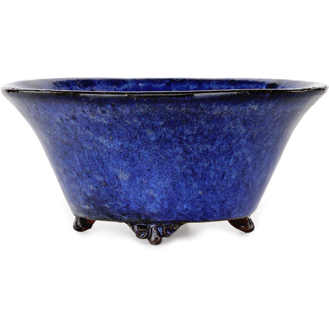 Maceta redonda para bonsái azul oscuro de Shuhou - 190 x 190 x 90 mm