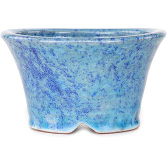  Shuuhou (Hidemi Kataoka) 125 mm  light blue bonsai pot by Shuhou, Tokoname, Japan