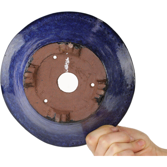 Ronde donkerblauwe bonsaipot van Shuhou - 190 x 190 x 90 mm