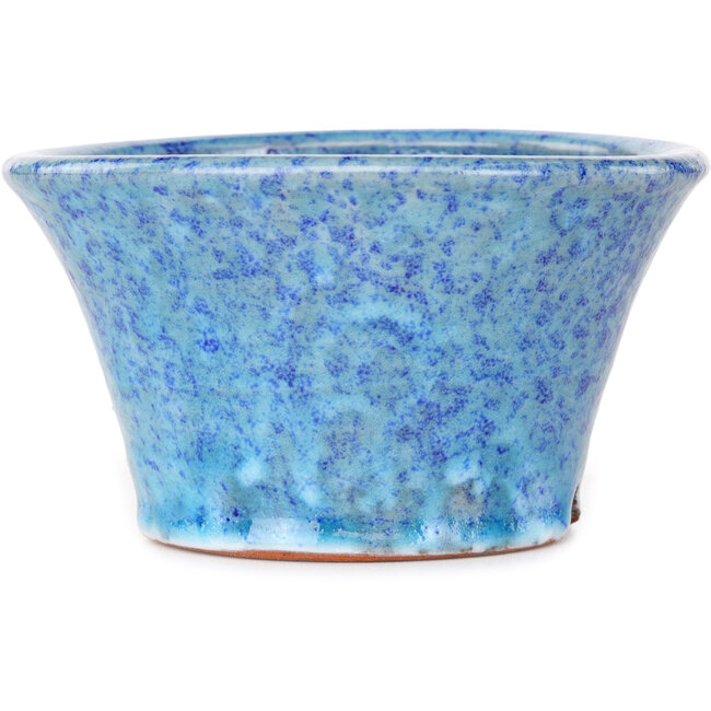 Pot à bonsaï rond bleu clair de Shuhou - 125 x 125 x 72 mm