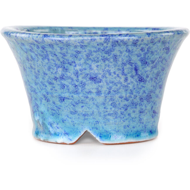 Pot à bonsaï rond bleu clair de Shuhou - 125 x 125 x 72 mm